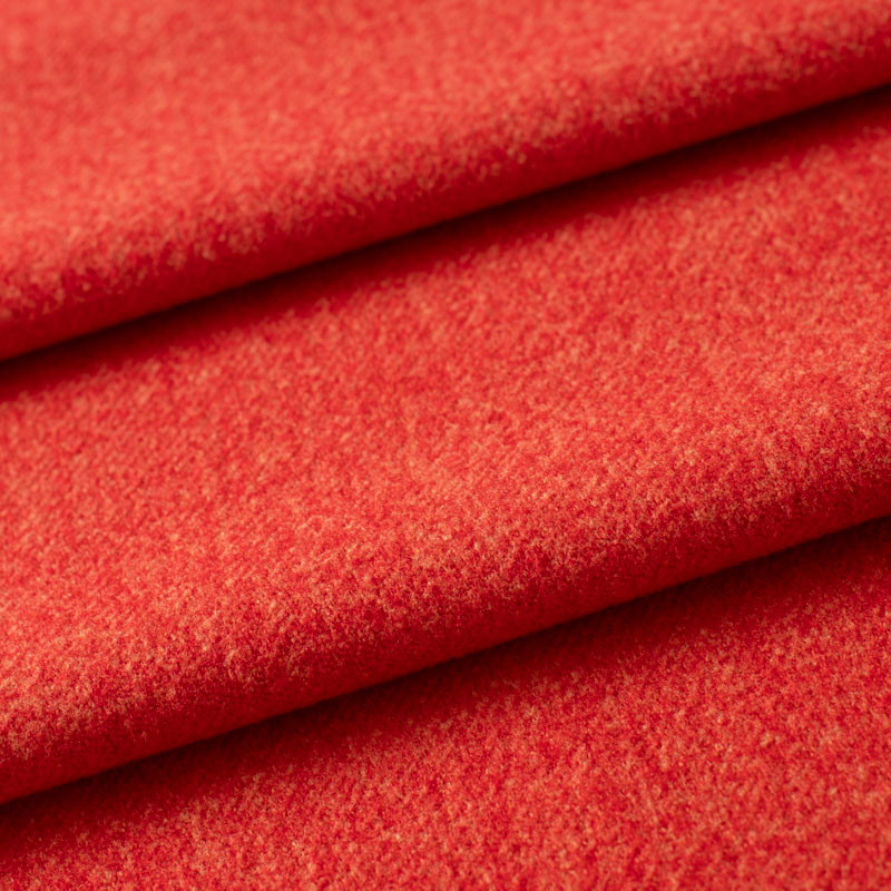 Tissu-polyester-aspect-laine-chiné-orange