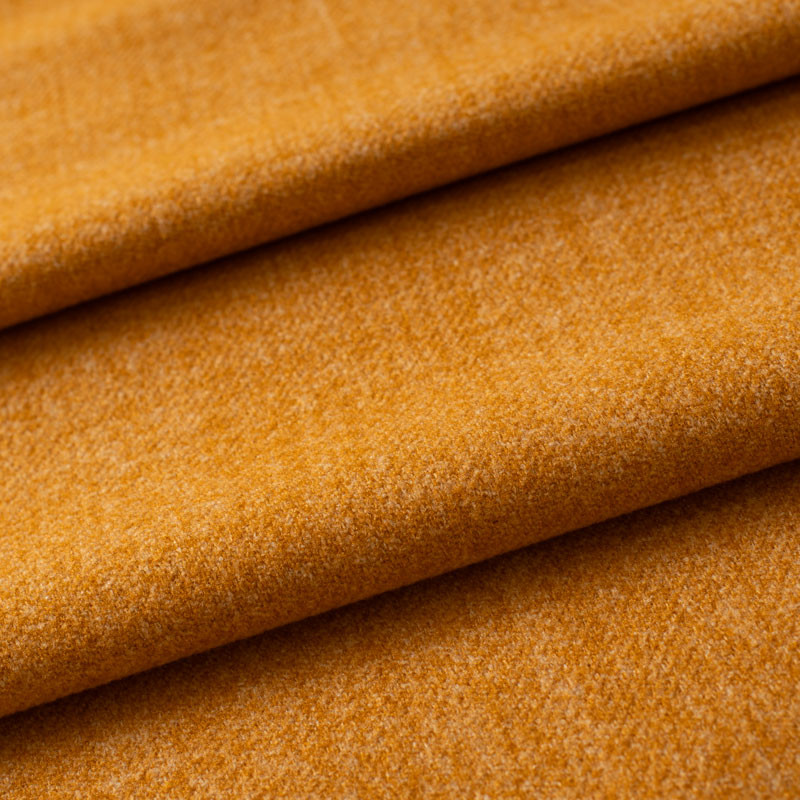 Tissu-polyester-aspect-laine-chiné-ocre