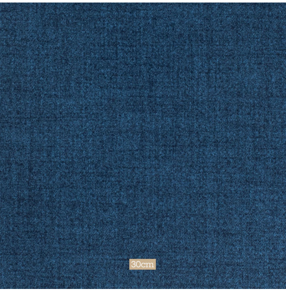 Tissu polyester aspect laine chiné bleu