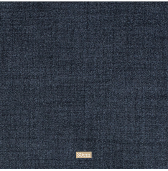 Tissu polyester aspect laine chiné bleu foncé