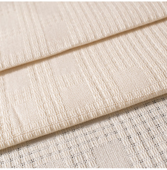 Tissu-ameublement-lin-écru-carreaux-ajouré