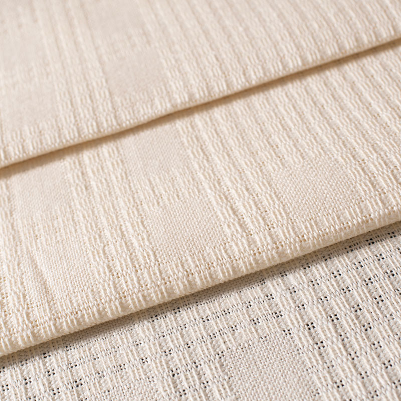 Tissu-ameublement-lin-écru-carreaux-ajouré