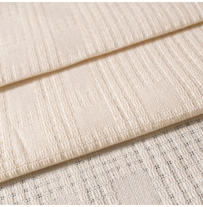 Tissu-ameublement-lin-écru-carreaux-ajouré