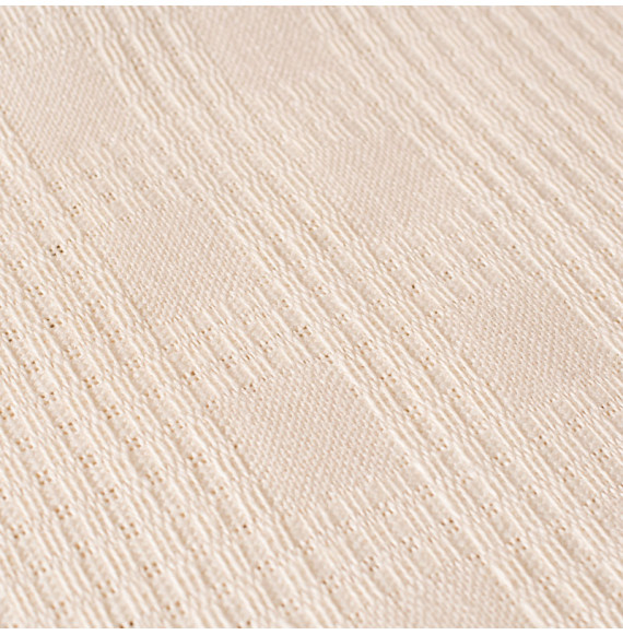 Tissu-ameublement-lin-écru-carreaux-ajouré