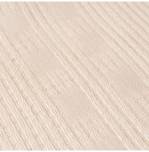 Tissu-ameublement-lin-écru-carreaux-ajouré