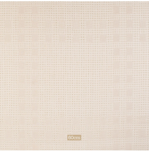Tissu-ameublement-lin-écru-carreaux-ajouré