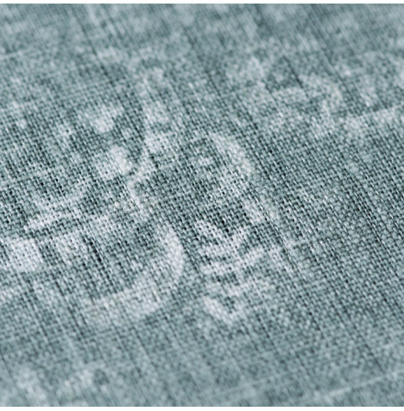 Tissu lin coton motif cachemire amande