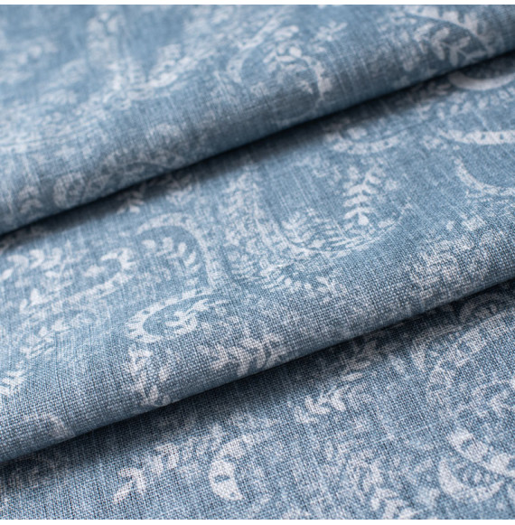 Tissu-lin-coton-motif-cachemire-bleu