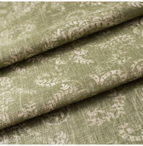 Tissu-lin-coton-motif--cachemire-vert