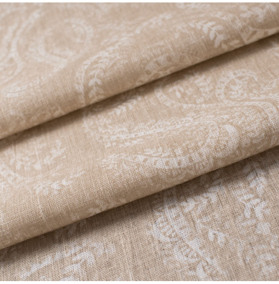 Tissu-lin-coton-motif-cachemire-beige