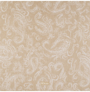 Tissu lin coton motif cachemire beige