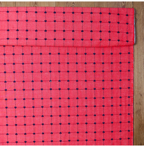 Coupon-tergal-1M--oranje-rood-met-ruitpatroon-en-hartjes