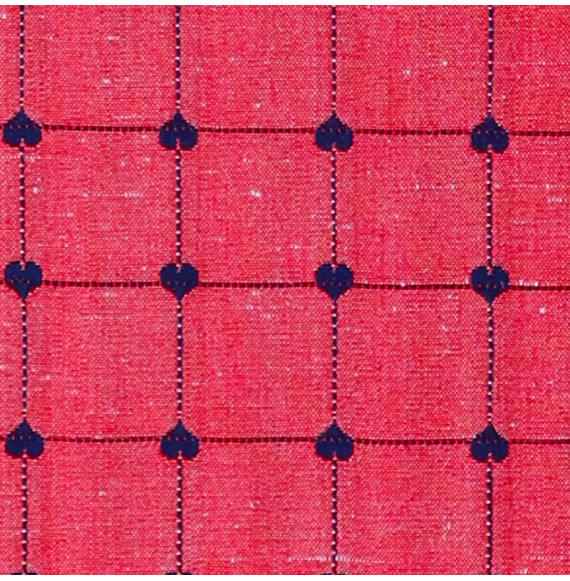 Coupon-tergal-1M--oranje-rood-met-ruitpatroon-en-hartjes