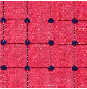 Coupon-tergal-1M--oranje-rood-met-ruitpatroon-en-hartjes