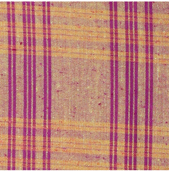 Coupon-tissu-3M--écossais-changeant-mauve-et-jaune