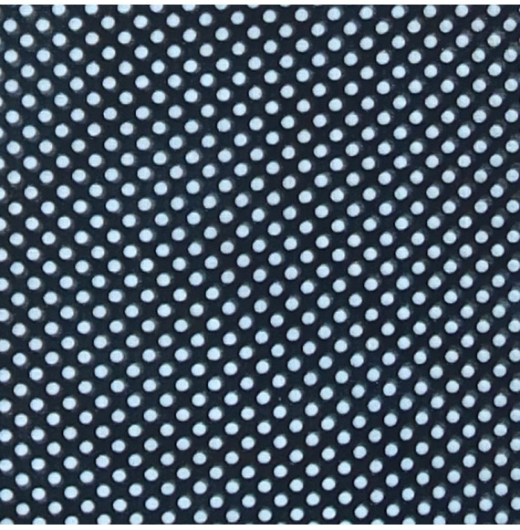 Coupon-voile-3M-coton-mélangé-pois-blanc-sur-fond-noir