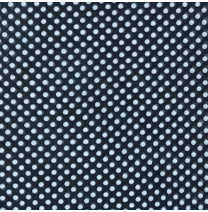 Coupon-voile-3M-coton-mélangé-pois-blanc-sur-fond-noir