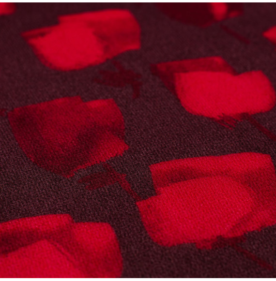 Coupon-soie-2M50-haut-de-gamme-mauve-foncé-avec-motifs-fuschia
