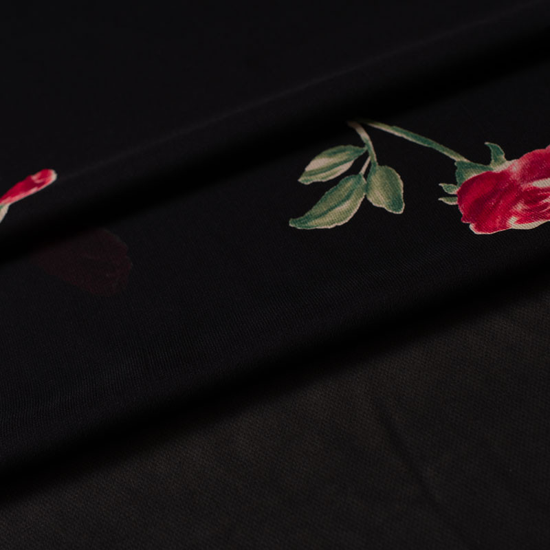 Coupon-organza-de-soie-4M60-haut-de-gamme-impression-de-roses