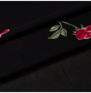 Coupon-organza-de-soie-4M60-haut-de-gamme-impression-de-roses