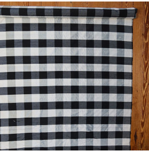 Coupon-soie-sauvage-2M90-haut-de-gamme-écossais-noir