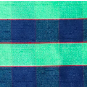 Coupon-van-wilde-zijde-2m--groene-en-blauwe-tartan