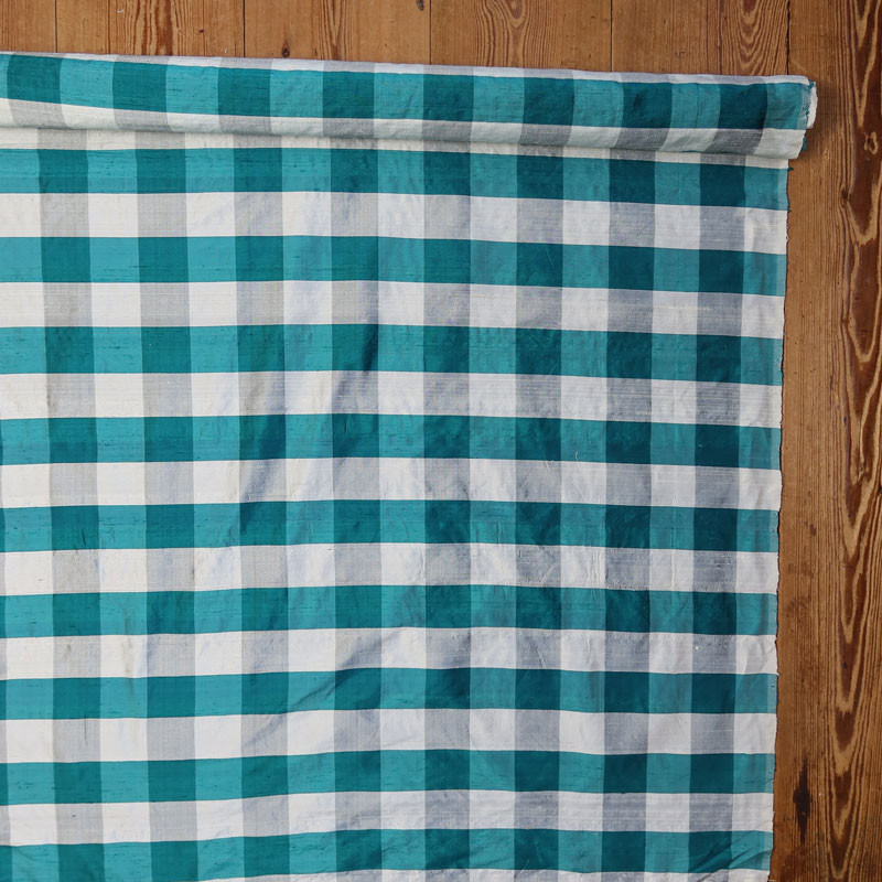 Coupon-soie-sauvage-3M-haut-de-gamme-tartan-vert