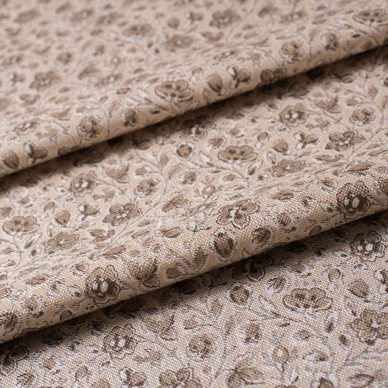 Tissu-coton-fleuri-beige