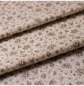 Tissu-coton-fleuri-beige