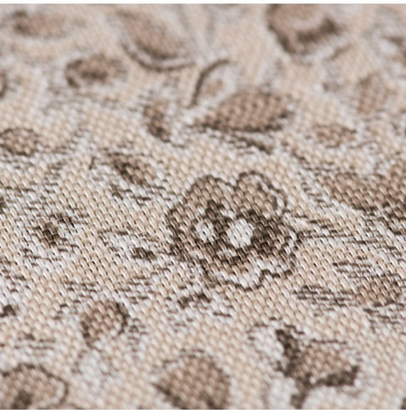 Tissu coton fleuri beige