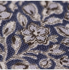 Tissu coton fleuri bleu