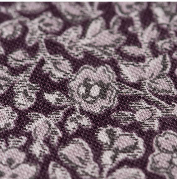 Tissu coton fleuri mauve