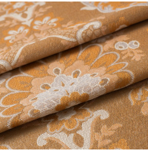Tissu-d'ameublement-vintage-motifs-classiques-jaune-et-doré