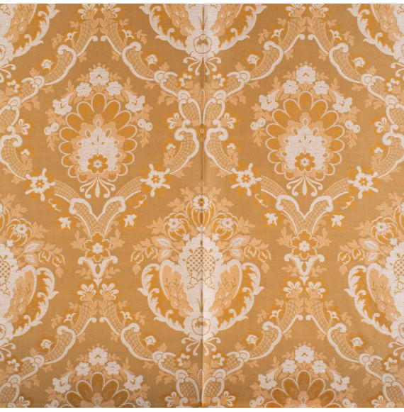 Tissu-d'ameublement-vintage-motifs-classiques-jaune-et-doré
