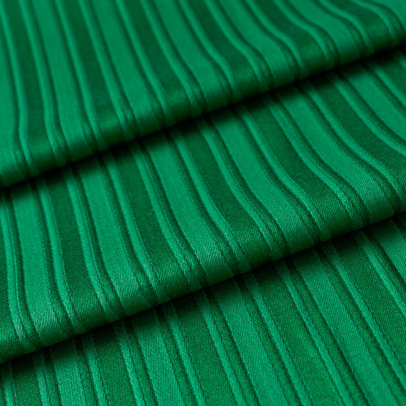 Tissu-d'ameublement-vintage-lignes-vertes-satinées