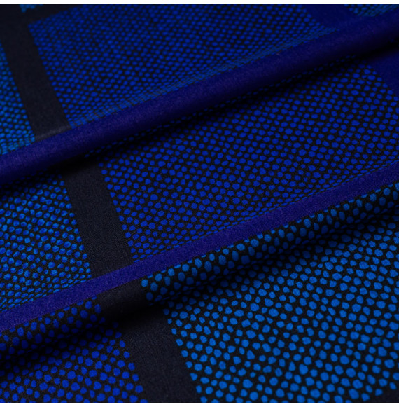 EXCEPTIONNEL-TISSU-FINE-LAINE-DE-LA-MAISON-ABRAHAM-QUADRILLAGE-BLEU-ET-MAUVE