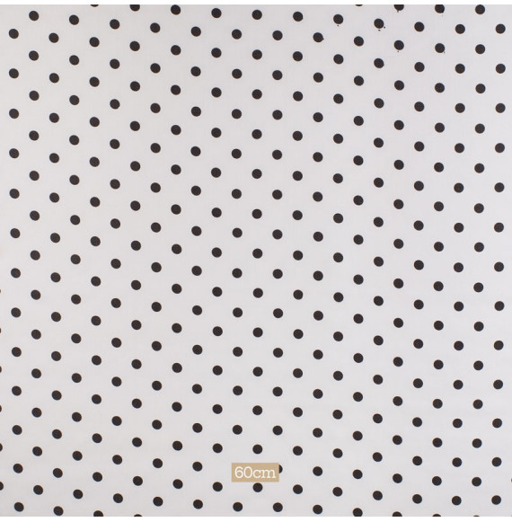 RARE-TISSU-EN-SOIE-DE-LA-MAISON-BIANCHINI-FERRIER-(PETITE-LARGEUR)-POIS-NOIR-SUR-FOND-BLANC