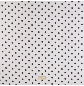 RARE-TISSU-EN-SOIE-DE-LA-MAISON-BIANCHINI-FERRIER-(PETITE-LARGEUR)-POIS-NOIR-SUR-FOND-BLANC