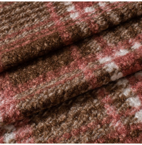 Stof-polar-bouclette-geruiten-bruin-en-oud-roze