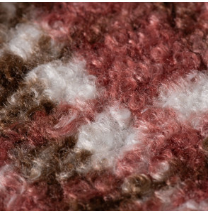 Stof-polar-bouclette-geruiten-bruin-en-oud-roze