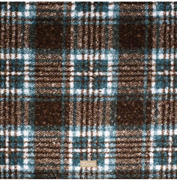 Tissu-polaire-bouclette-carreaux-turquoise-et-brun
