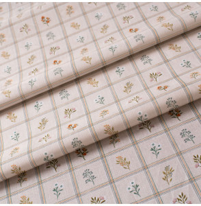 Tissu-coton-beige-herbier-carreaux