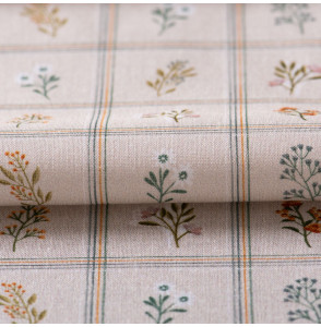Tissu-coton-beige-herbier-carreaux