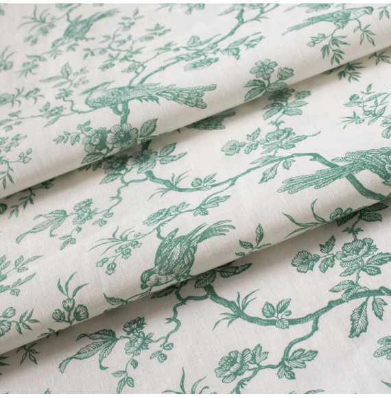 Tissu-280cm-coton-mésange-vert