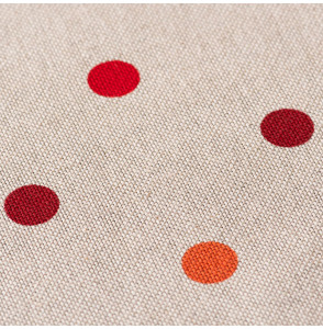 Tissu-look-lin-pois-rouge