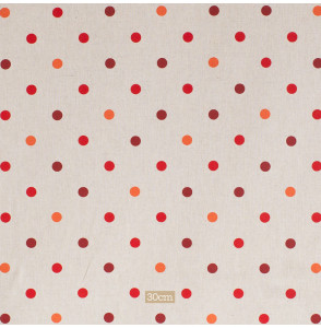 Tissu-look-lin-pois-rouge