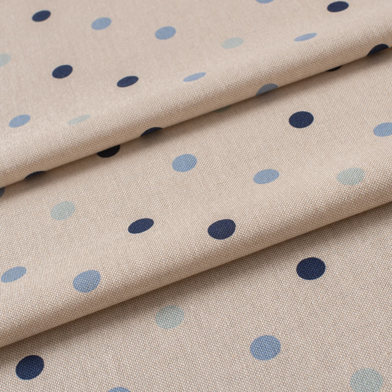 Tissu-look-lin-pois-bleu