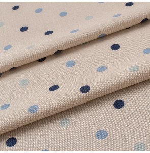 Tissu-look-lin-pois-bleu