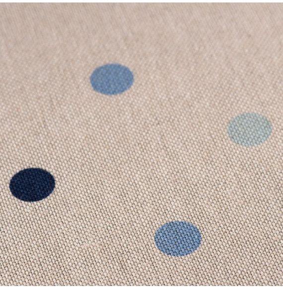 Linnenlook-stof-met-blauwe-stippen