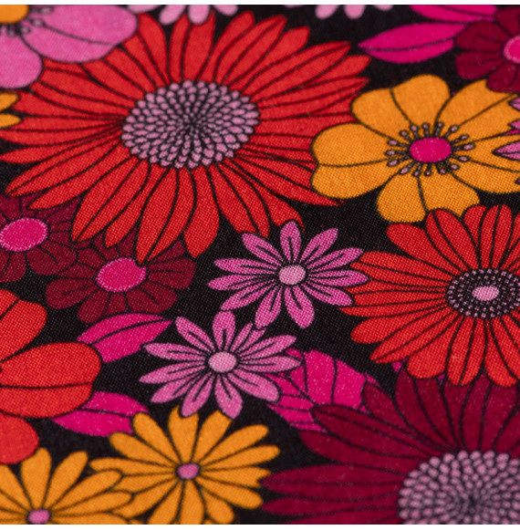 Tissu-viscose-fleuri-orange-et-rose